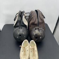 Bowling Balls, Bags and Shoes ( price for everything) 