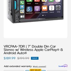 Soundstream Double Din Touchscreen Radio Apple CarPlay Android Auto compatible 