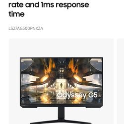 Samsung Odyssey G5 27" Gaming Monitor - 165Hz