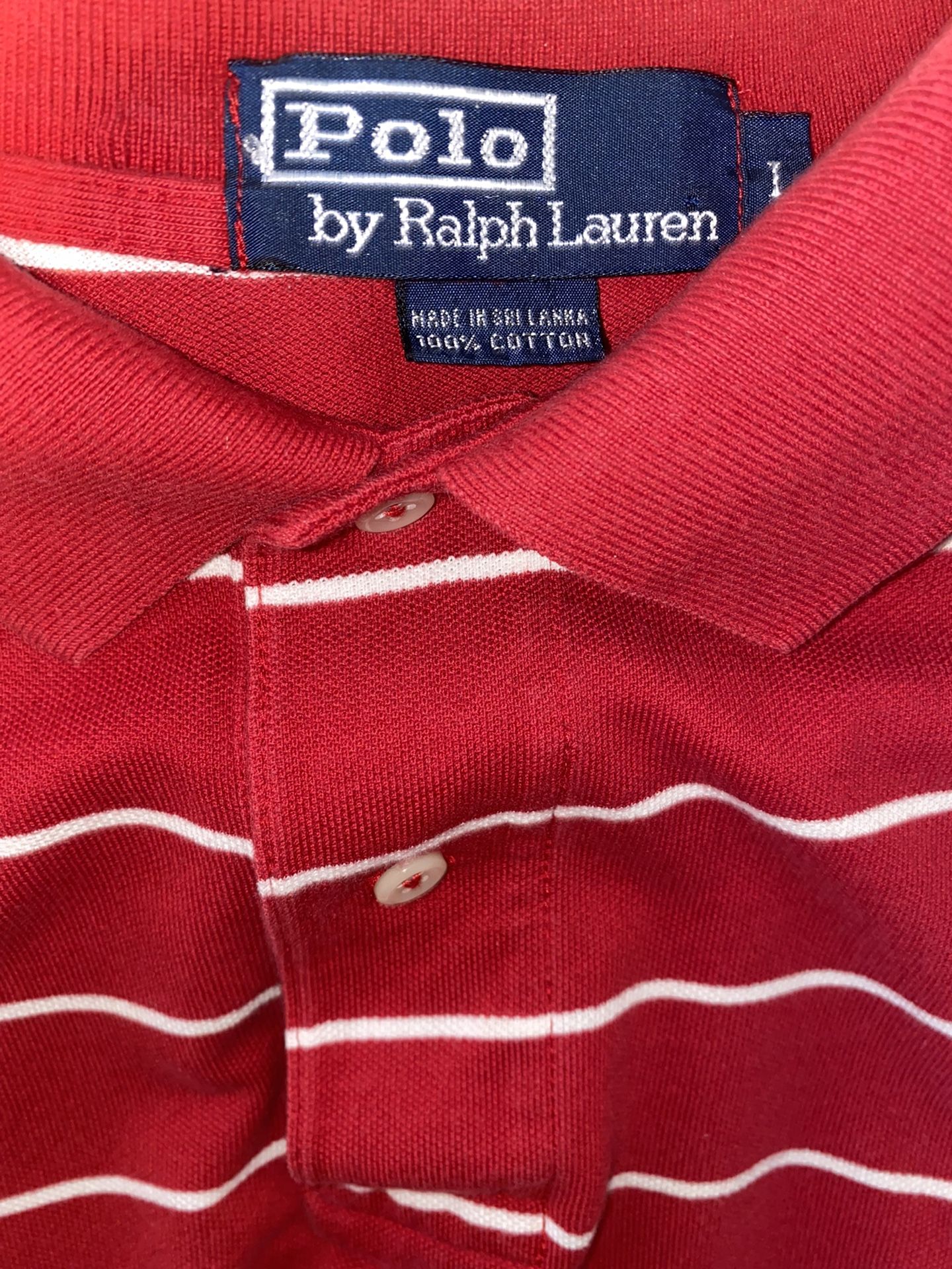 Polo Ralph Lauren-Large-Red, White Stripes