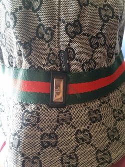 Gucci Kids' GG Supreme Canvas Bucket Hat w/ Web Hat Band