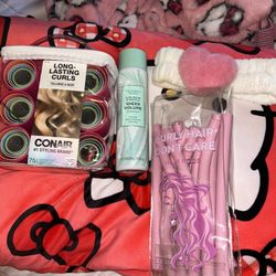 Hair Rods,  Hair Rollers, Victoria Secret Shampoo, Headband 