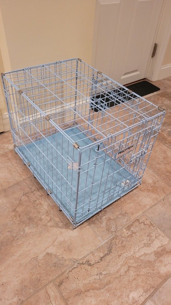 Double Door Steel Dog Kennel - Blue