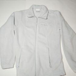 Columbia Women's Full Zip Fleece Long Sleeve Light Blue Jacket Sweatshirt Sz S