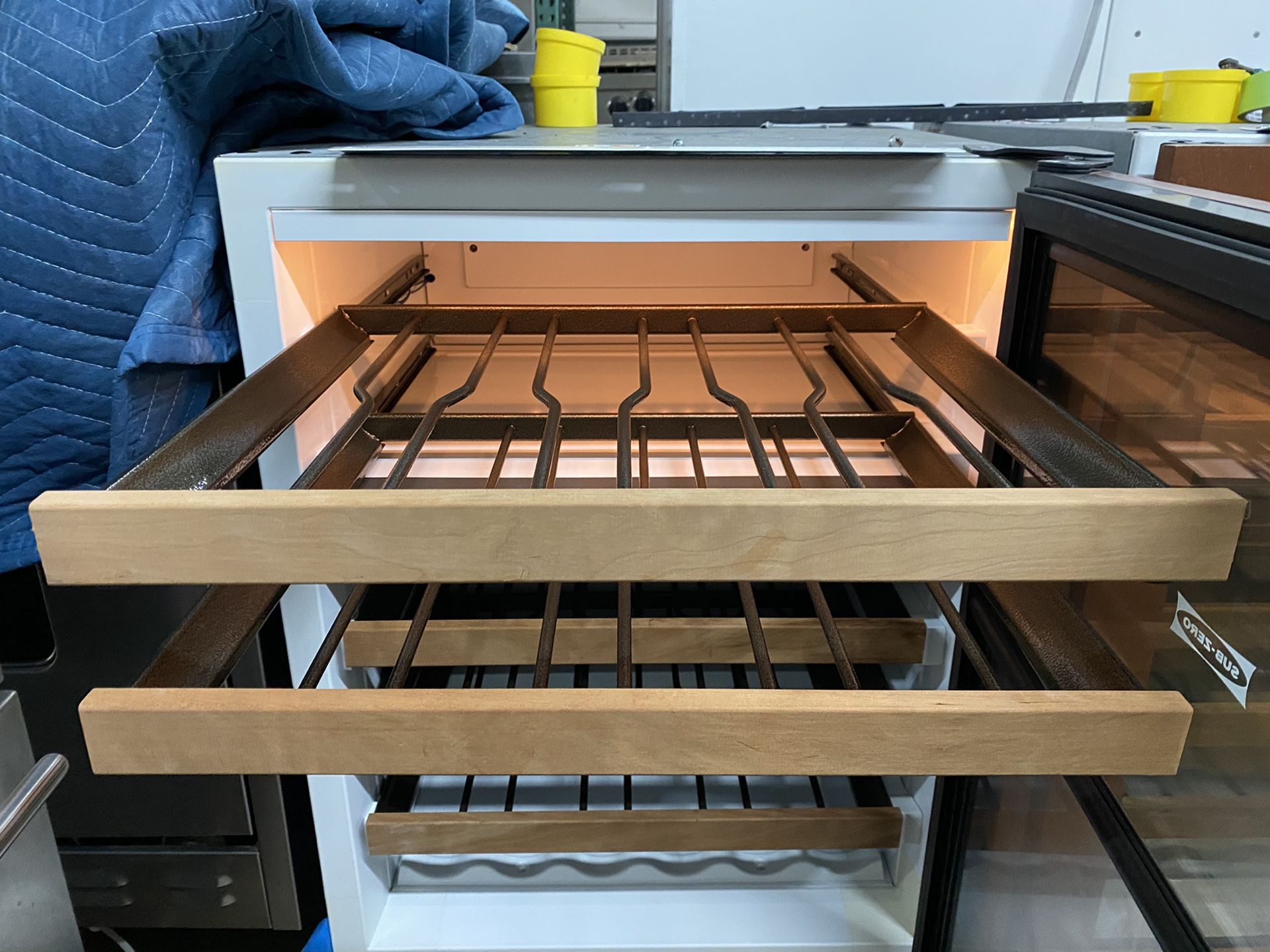 Sub zero 424 wood paneled wine fridge 80 bottle each 2 available. dual