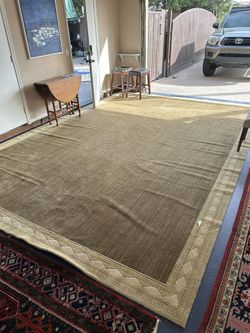 Large Brown Wool Rug 16x11