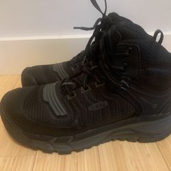 KEEN MEN'S  WORK BOOTS - STEEL TOE.  size 8