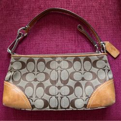 Coach mini shoulder bag tan brown detachable Y2K