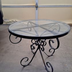 Wrought Iron Table With Glass