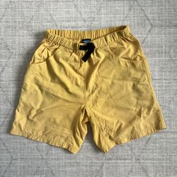 Vintage 1990s KAVU Men’s Yellow Outdoors Camping Hiking Nylon Shorts