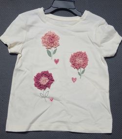 Girl's Embellished Short Sleeve Tees $3 Each (One Available In Size 4 & One Available In Size 5)