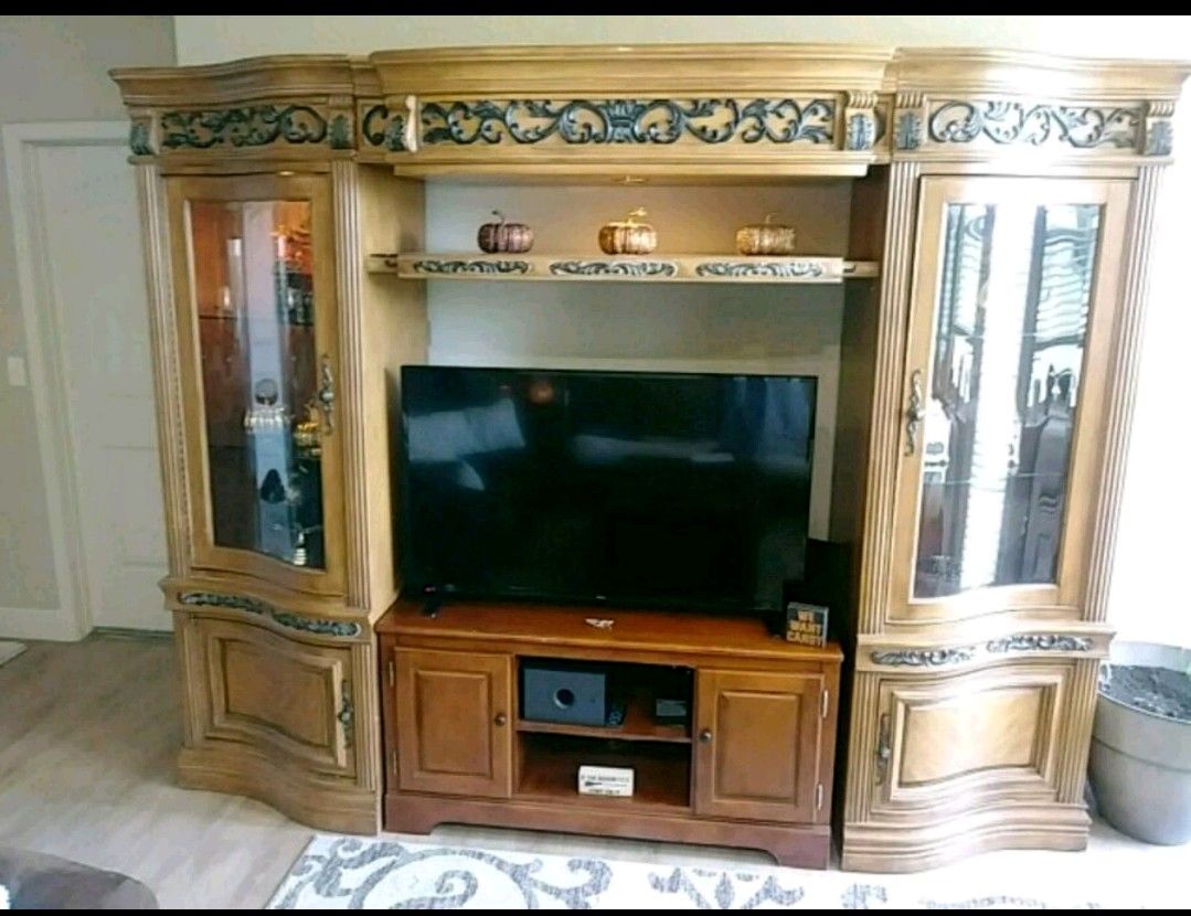 Entertainment Center/ TV stand- Lighted 4 piece