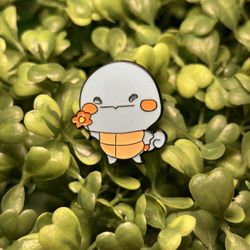Kawaii Flower Squirtle Enamel Pin – Cute Pokemon Inspired Collectible