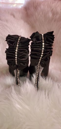 Black Satin Heels