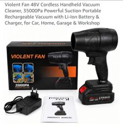 48V Cordless Handheld Vacuum Cleaner, 35000Pa Powerful Suction Portable Rechargeable Vacuum with Li-lon Battery & Charger