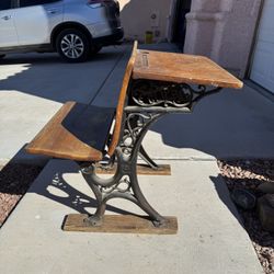 Antique Eclipse School Desk