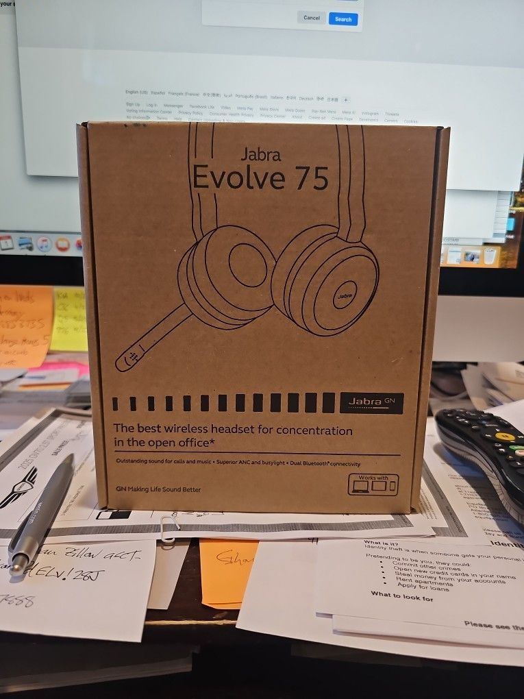 Jabra Evolve 75 Headphones Brand NEW