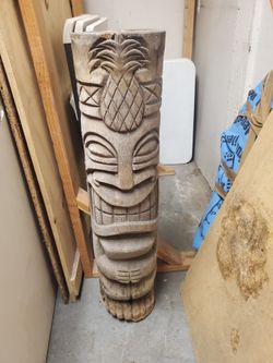 42" Tall - Solid Wood Tiki Statue