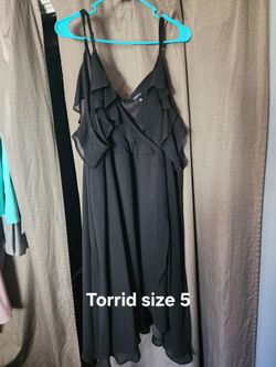 Torrid Black Ruffle Wrap Dress Size 5