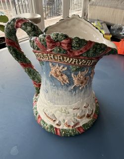 Beautiful porcelain Christmas Water pitcher