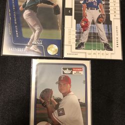 3 Vintage Numbered Baseball Cards Excellent Condition