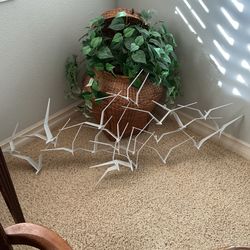 Curtis Jere’s “Birds in Flight” Wall Sculpture. Rare Vintage 1960s Mid-Century Modern, About 58” X 24” X 9”.