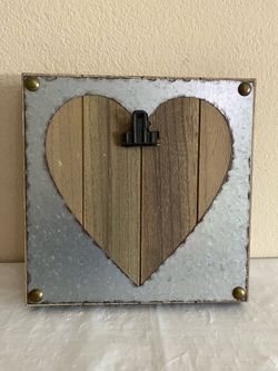 Decorative 10.5” Wooden Aluminum Square Heart 💜 with Clip