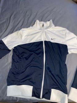 Nike navy blue white mens Medium track jacket