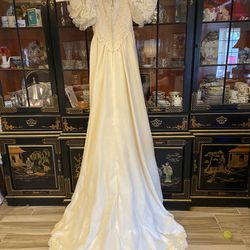 French Silk Wedding Gown Dress