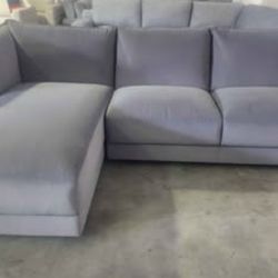 Market Sample Lifestyle Kona Grey 2pc Chaise Sofa (Read description)