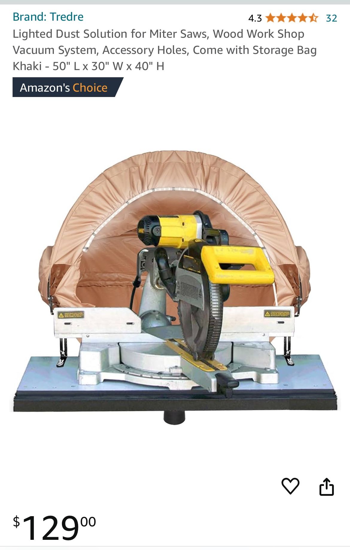 Tredre Lighted Dust Solution for Miter Saw - NWT
