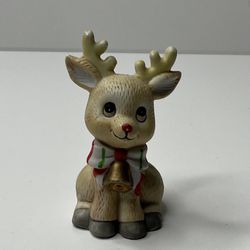 Vintage Christmas Reindeer Porcelain Figurine