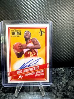 Dominique Wilkins 2021-22 Onyx Vintage Basketball Autograph Card