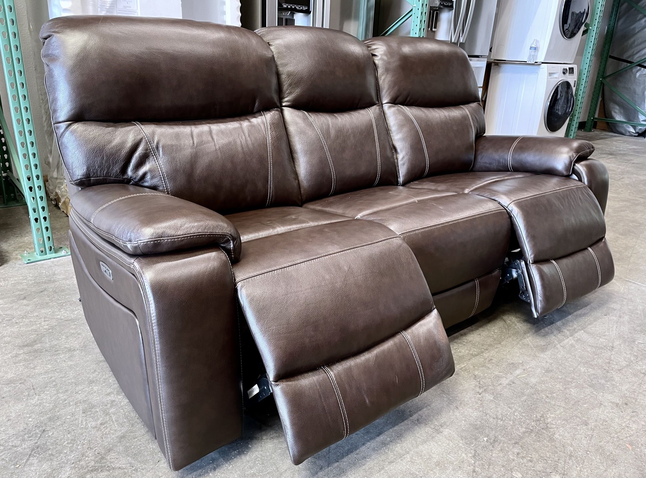 Fallon Leather Power Reclining Sofa with Power Headrests BRAND NEW