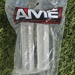 AME BMX Bike Grips Round Clear A'ME Old School Bicycle 