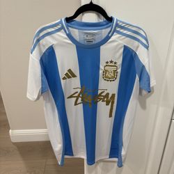Stussy X Argentina Adidas Soccer Jersey BNWT Medium 