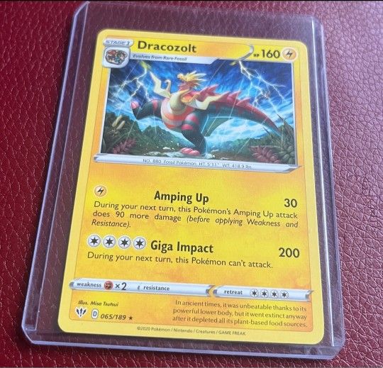 Dracozolt 65/189 Darkness Ablaze Rare Pokémon TCG 2020