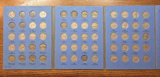 Whitman Jefferson Nickel Coin Folder with all (11) Silver War Nickels