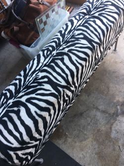 Black and white bench