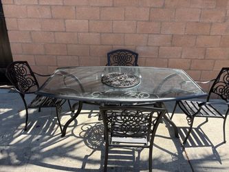 Black Patio Table With 4 Chairs