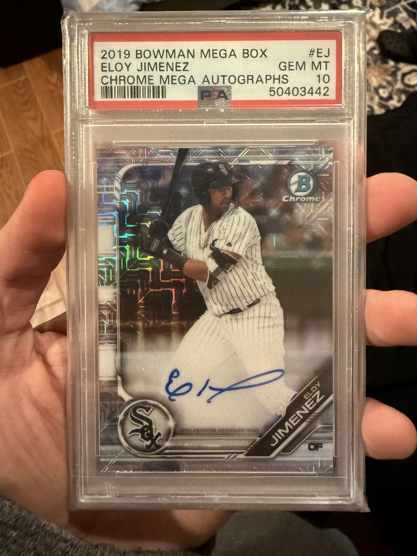 2019 Bowman Mega Box Eloy Jimenez Chrome Autograph PSA 10 GEM MT White Sox