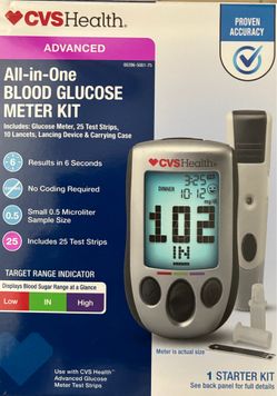 CVS Health Advanced All-in-One Blood Glucose Meter Kit