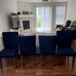 Navy Blue Parson Chairs 