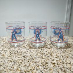 Vintage Houston Oilers Glasses