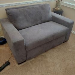 Blue Suede Sleeper Sofa