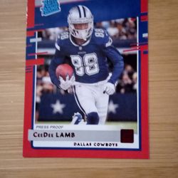 2020 Donruss Red #306 CeeDee Lamb Rookie Card