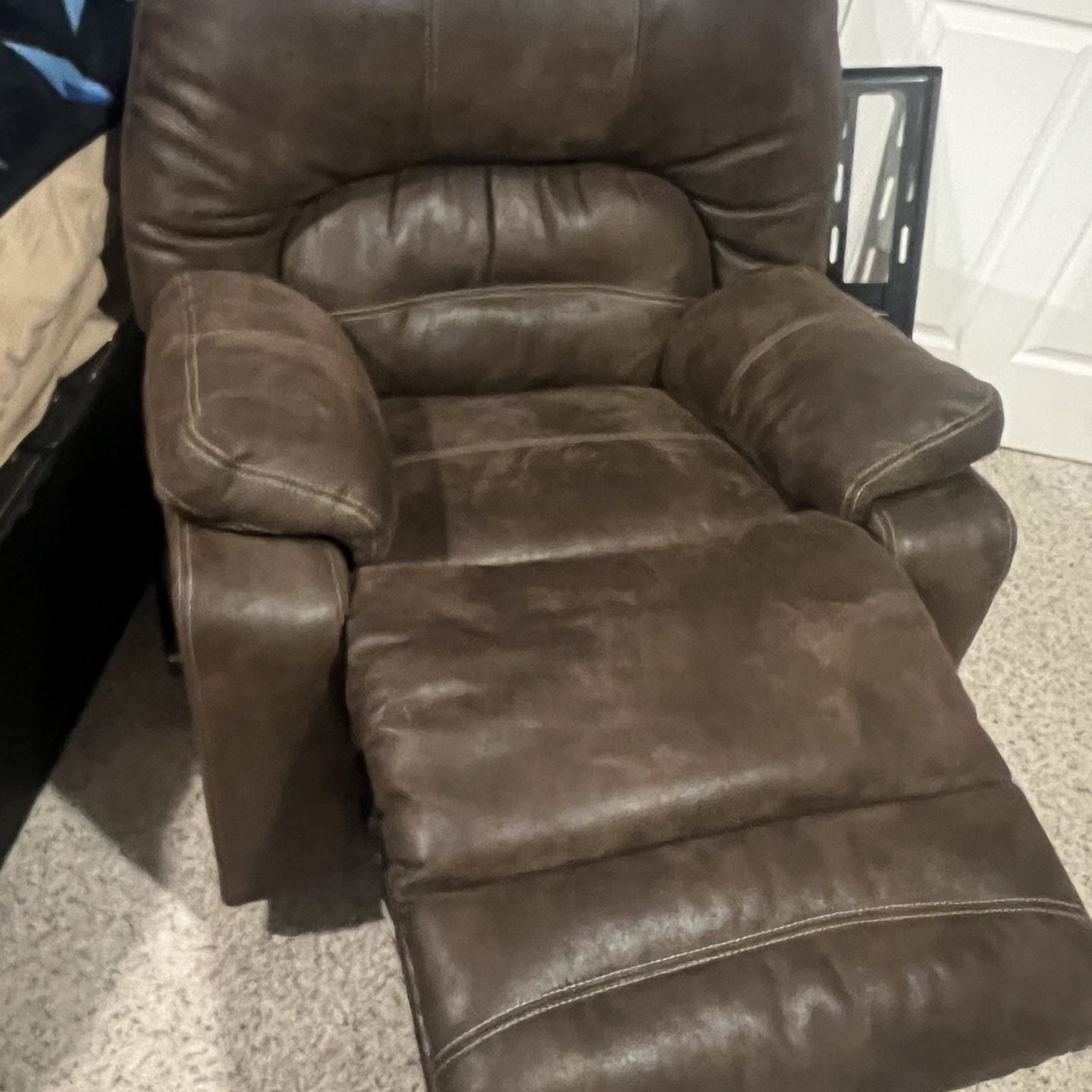 Leather Reclining Couch And Chair