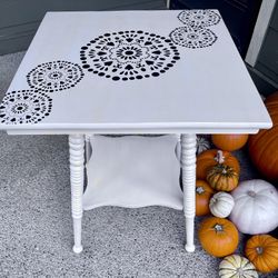 Antique Wood Two Tier Table
