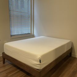 Full Size wooden bed Frame with mattress 
