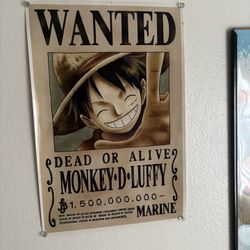 Wanted poster for Monkey D. Luffy from One Piece